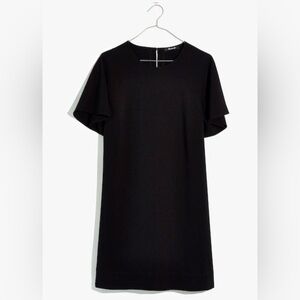 Madewell crepe flutter sleeve elegant black Mini Dress size M